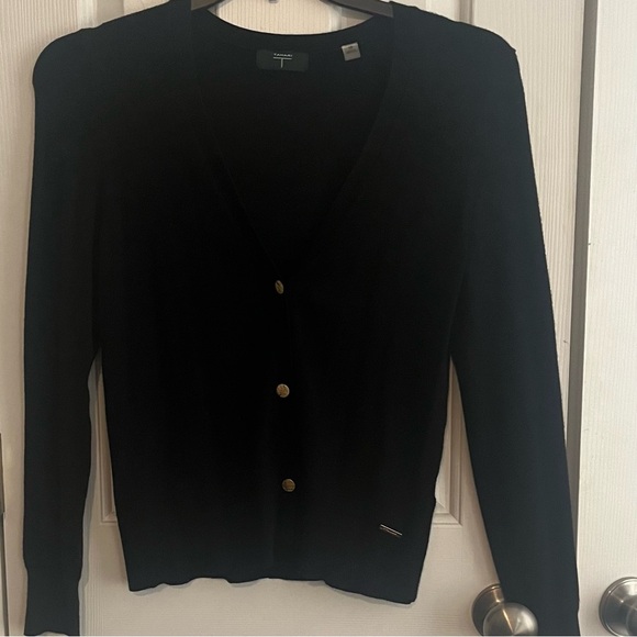 T Tahari Sweaters - T Tahari long sleeve cardigan v neck black gold buttons XS